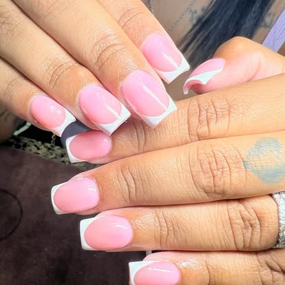 Classic pink nails